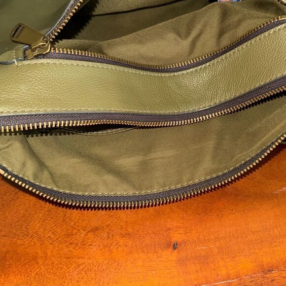 Fossil Kinley Green Leather Suede Crossbody Shoulder Bag Purse - Picture 4 of 16